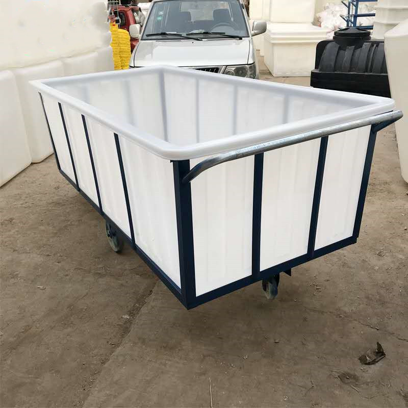 耐用优质1600升/1500/1400升纺织印染推布车落布车塑料内胆布草车