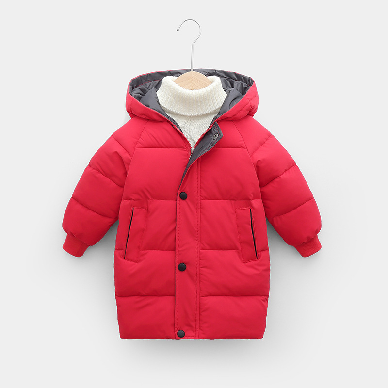 2023 New Children's down and Wadded Jacket Boys' Mid-Length Girls' Winter Clothing Korean Style Cotton-Padded Clothes Baby Thickened Clothes