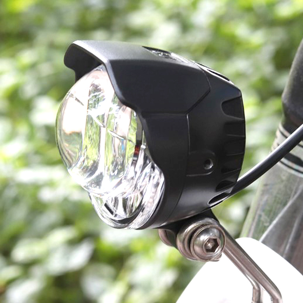 电动山地车电动滑板车大灯车灯喇叭一体双支架led灯铝制外壳高亮