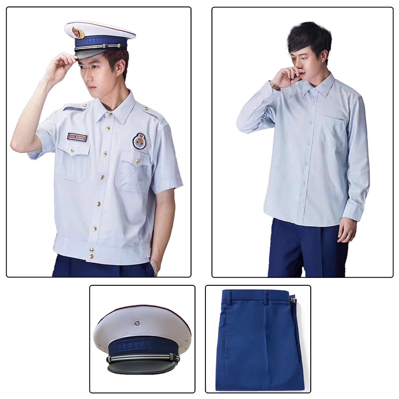 新款制式夏款春秋款消防火焰蓝衬衫常服内衬干部士兵大檐帽单裤