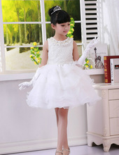 儿童女公主花童婚纱礼服手套粉白色长款蝴蝶结表演跳舞蹈礼仪手套