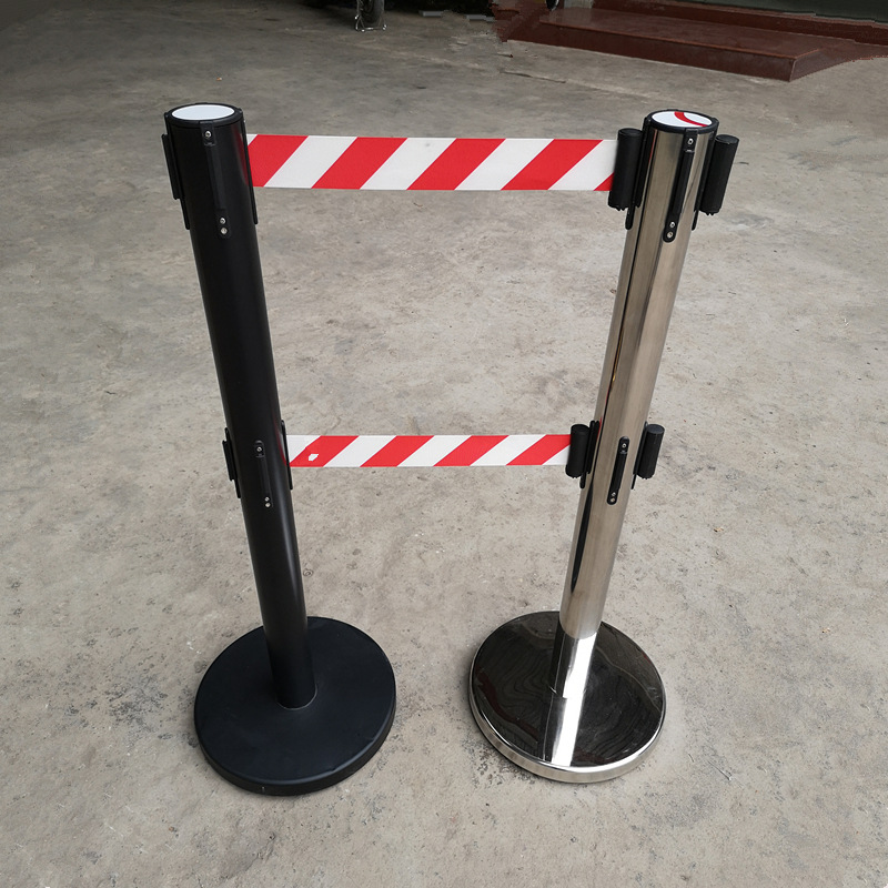 银行一米线不锈钢栏杆护栏双层5米隔离带活动礼宾柱 排队警戒带