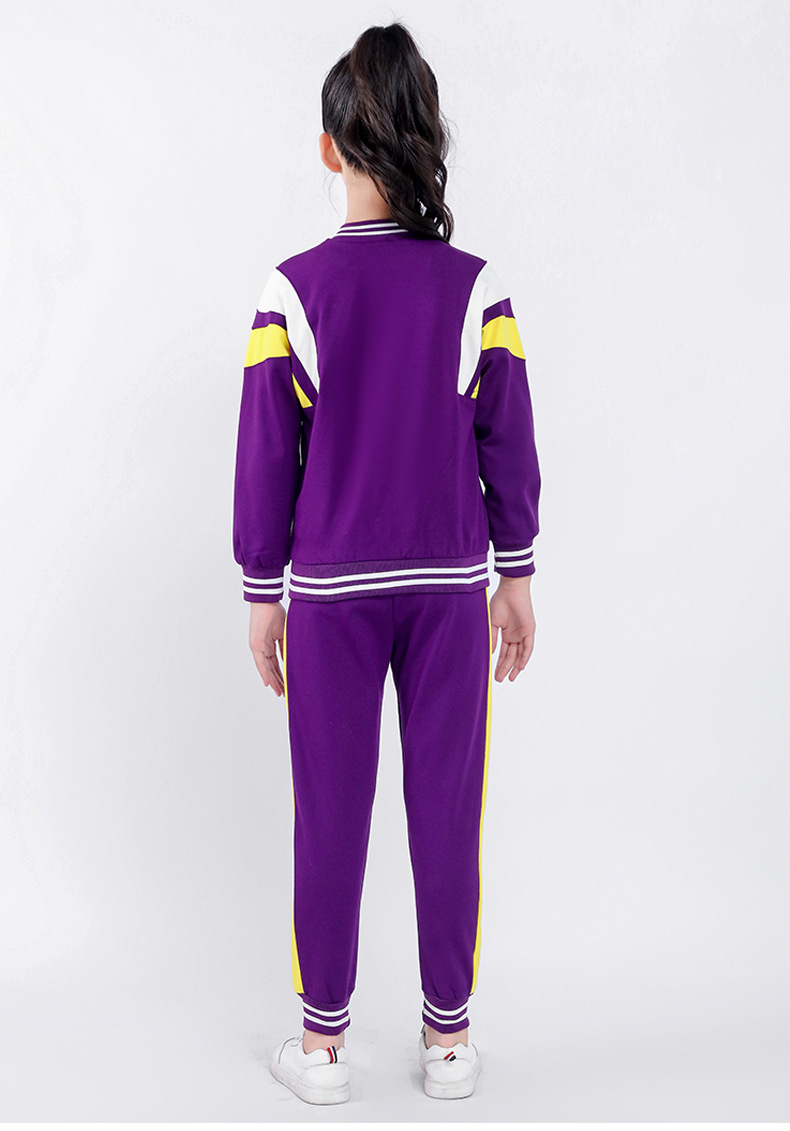 春秋款运动校服 新颖潮流时尚个性拼接运动服 南韩丝童装校服