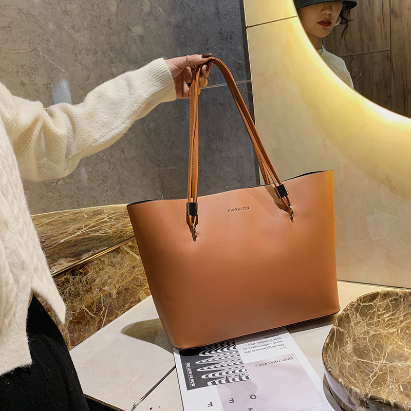 One Shoulder Bag 2020 New Fashion Large Capacity Textured Western Style Tote Bag Women's Bag School Bag for College Students