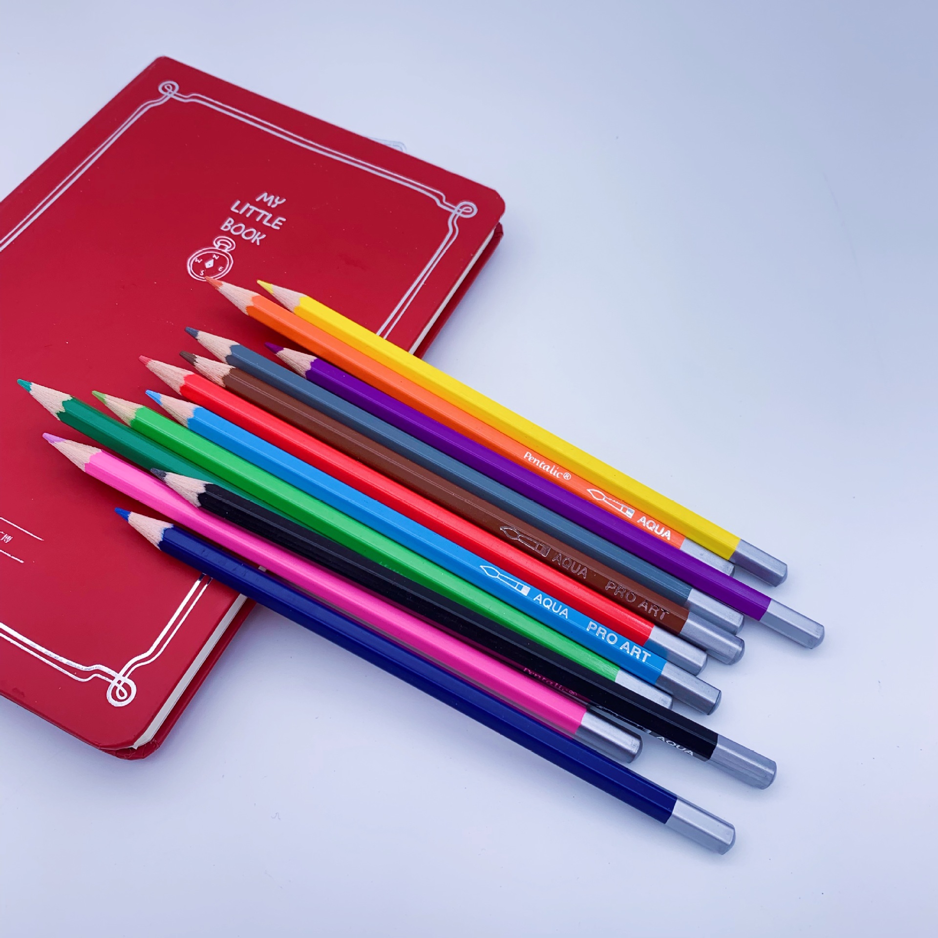 12色水溶性彩铅六角沾头水溶芯彩色铅笔厂家直销