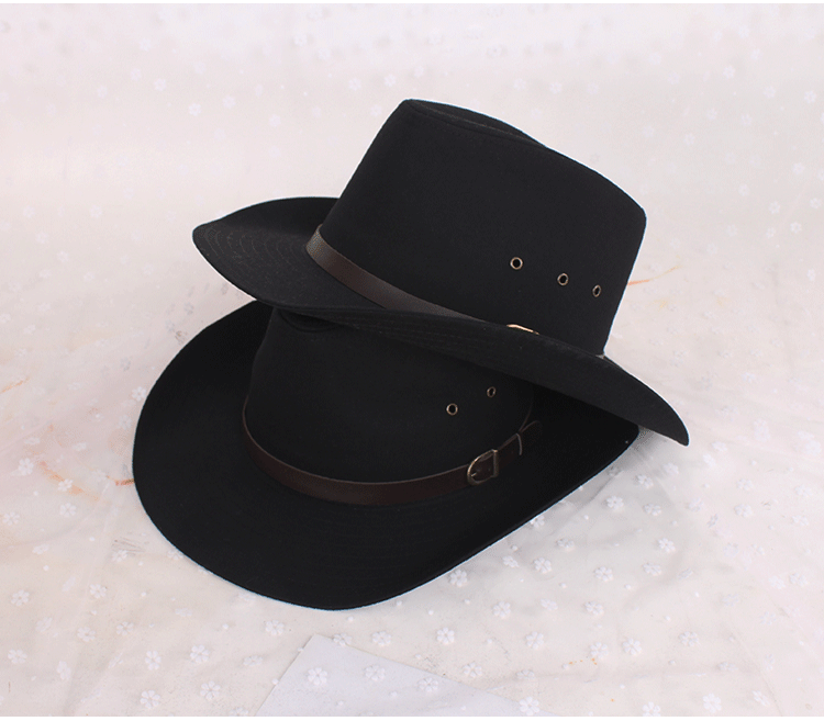 春秋季帽子男宽沿牛仔帽黑色爵士帽礼帽男定型帽工厂直销