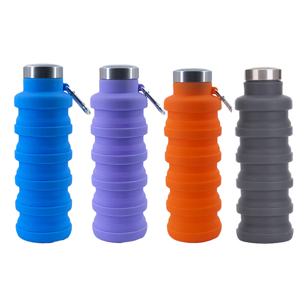 Wholesale Portable Edible Silicon Folding Cup 500ml Creative Sports Kettle Outdoor Retractable Decompression Water Cup