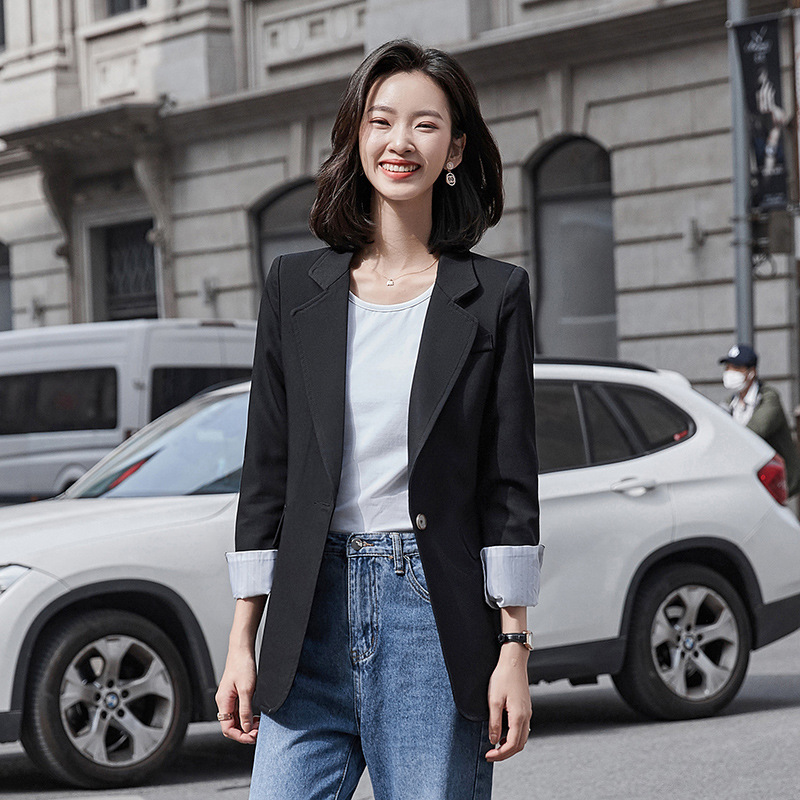 实拍2020秋冬新款小西装外套女装休闲上衣搭牛仔裤女#有大码#6009