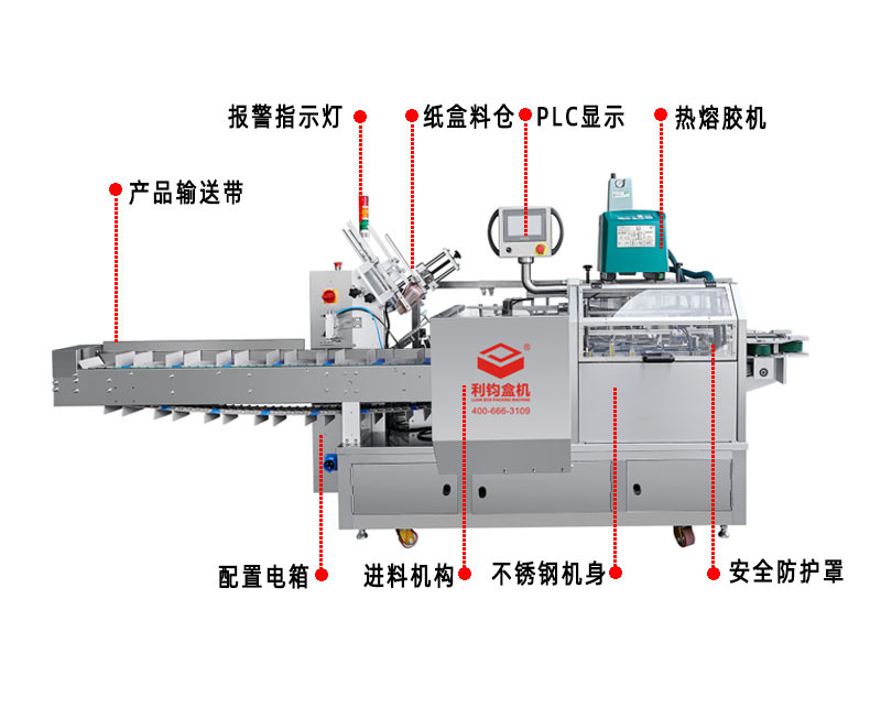 利钧装盒机除湿盒干燥剂裹外包装裹包设备自动装盒机裹包机