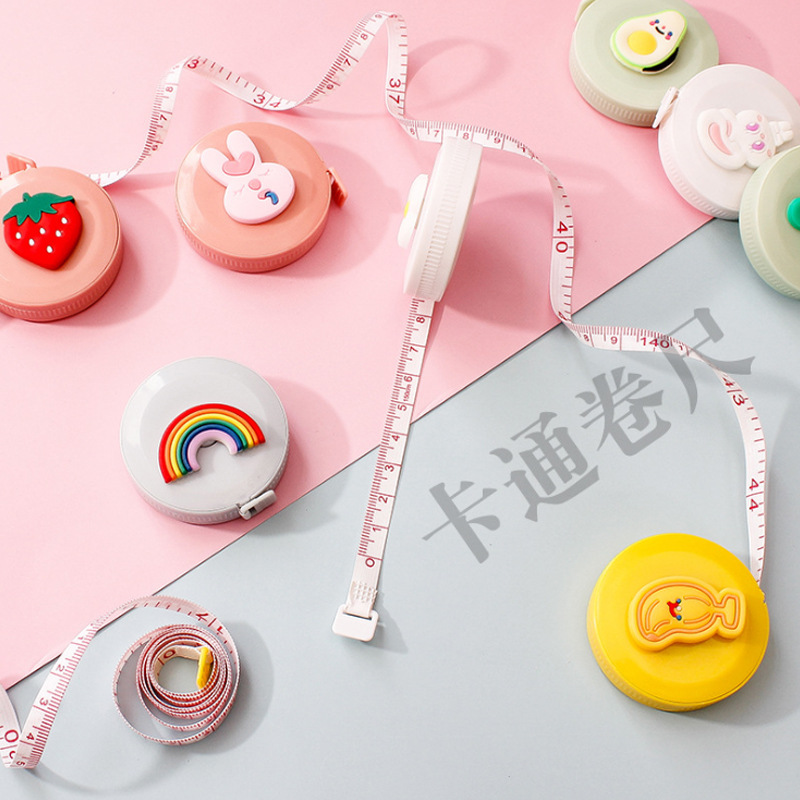 stationery cartoon small tape measure cute portable mini 1.5m feet double specification measuring ruler measuring three circumference small tape measure