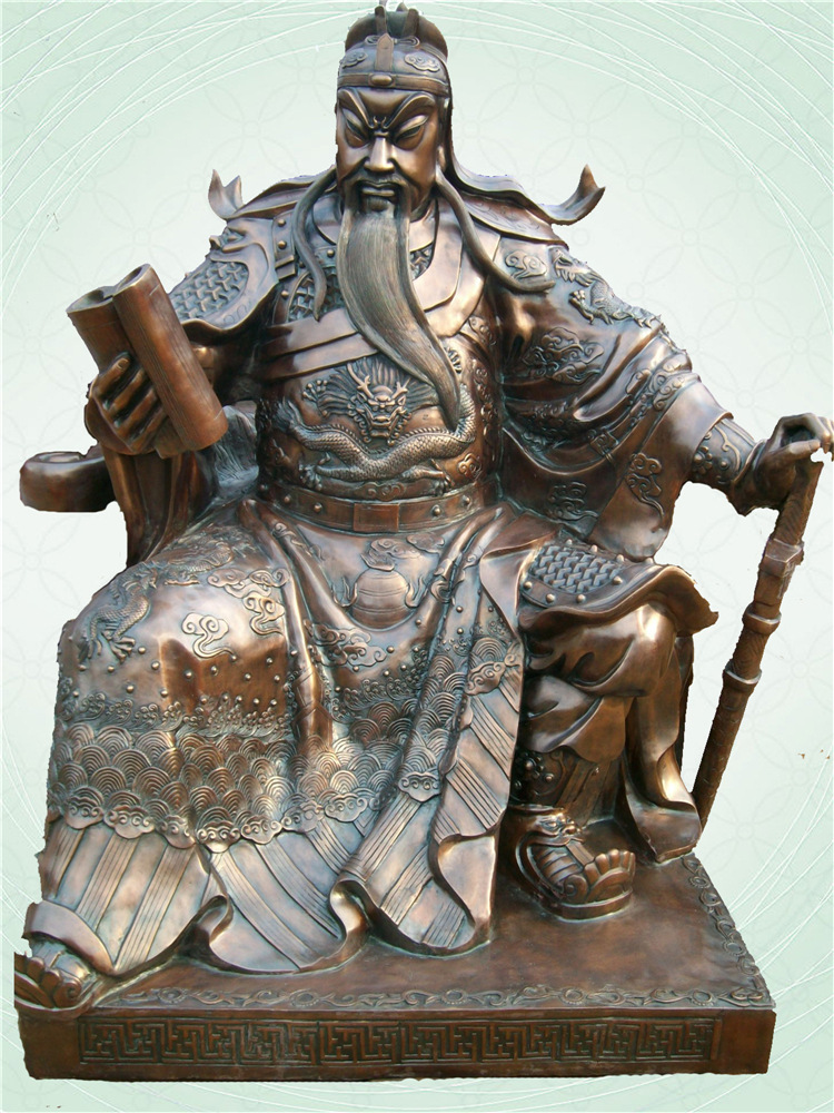 大型关公雕塑摆件 广场景观铸铜关公雕塑 抽象景观关公雕塑