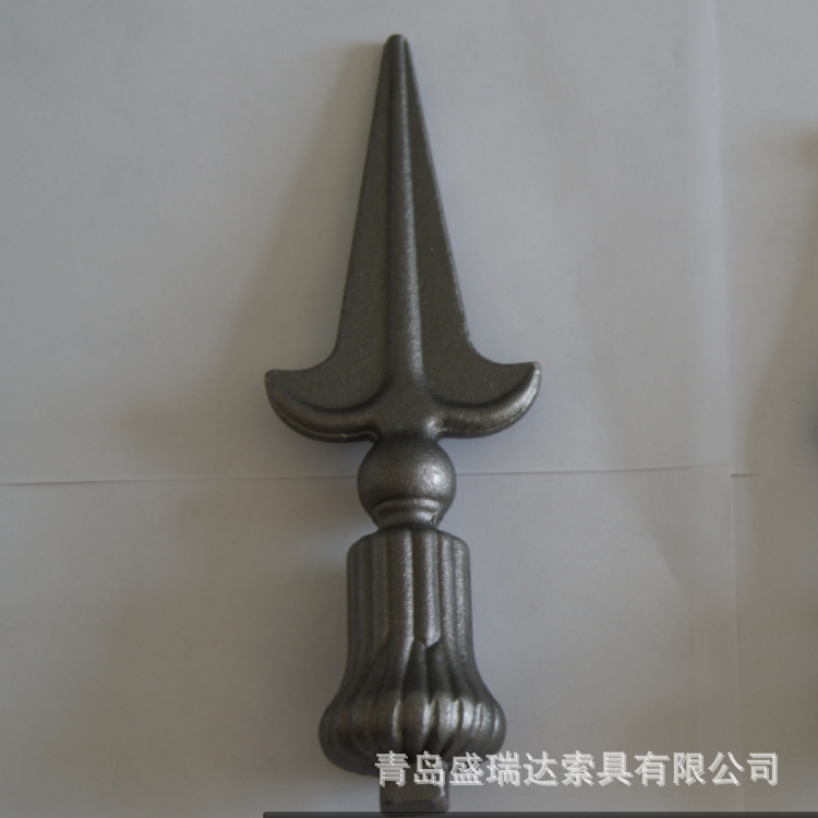 熟铁锻打枪尖标头矛头枪头铁艺栅栏配件防爬尖青岛工厂精美铁制品