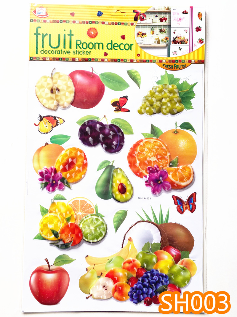 Fruit Layered Concave-Convex Pvc Sticker 3d Stickers Diy Children Little Kids Notepaper Large Indoor Stickers