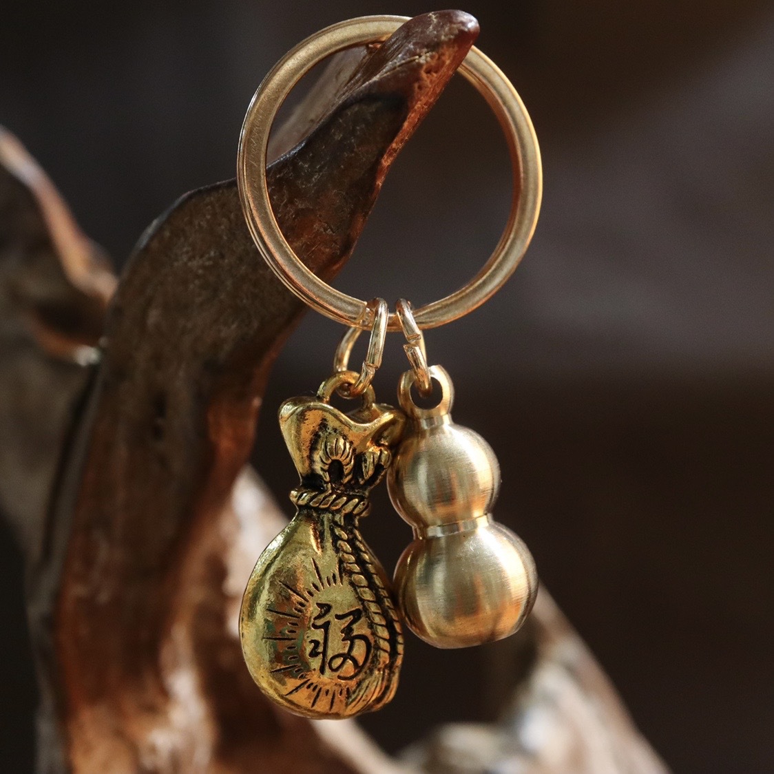 黄铜实心小葫芦汽车挂件吊坠创意钱袋钥匙扣饰品 厂家批发