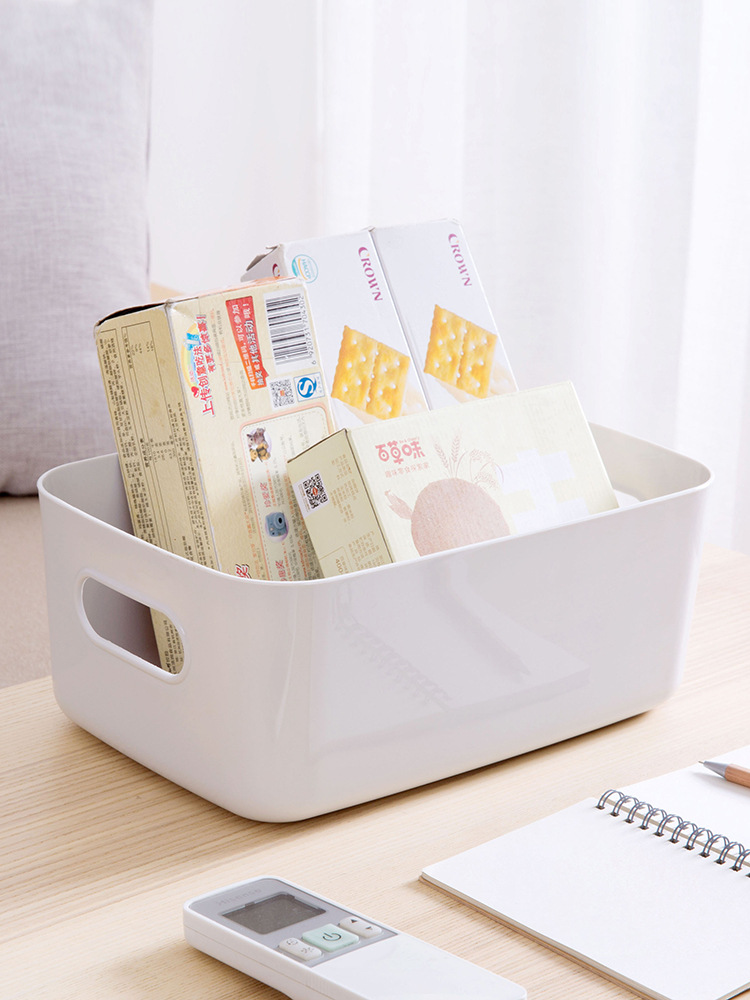 [Sundries Storage Box] Desktop Plastic Box Cosmetics Organizing Box Kitchen Storage Box Snack Storage Basket