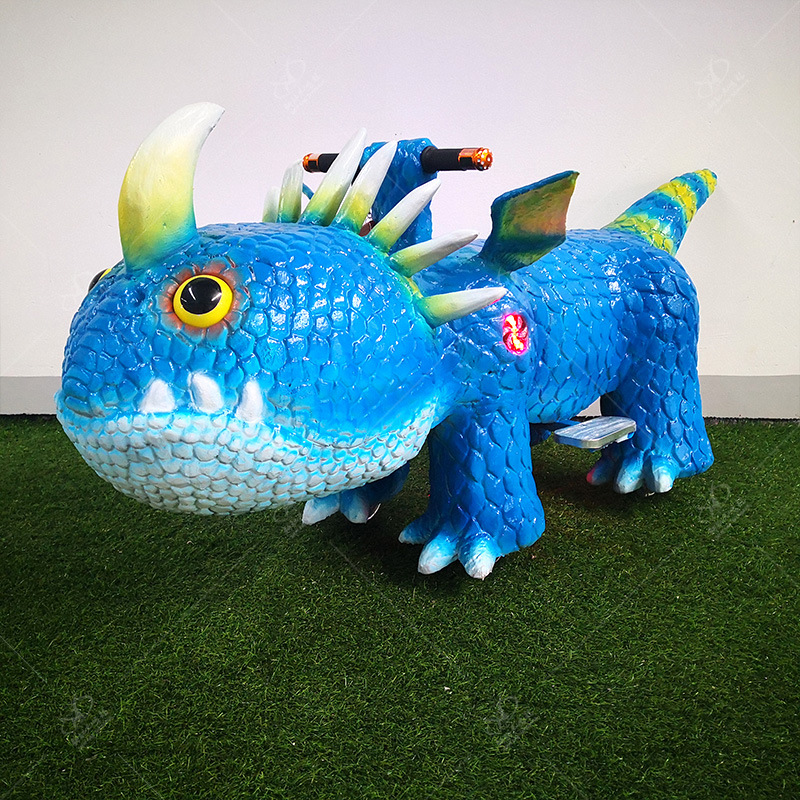 新款儿童仿真恐龙电动车广场恐龙车可骑行发光发声户外游乐电瓶车