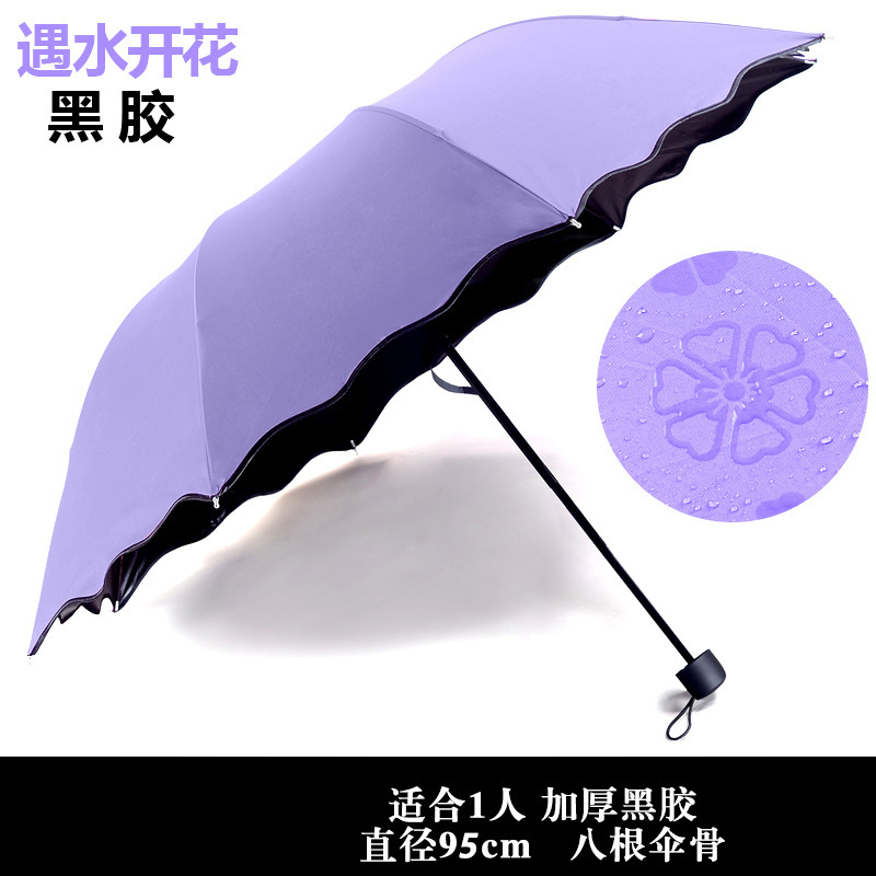 Vinyl Umbrella Wholesale Blooming Sunny Umbrella Vinyl Sun Protective Three Fold Sun Umbrella Logo Production Advertising Umbrella