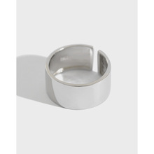JB1005  韩版925纯银戒指简约百搭款光面拉丝银9mm宽戒指指环