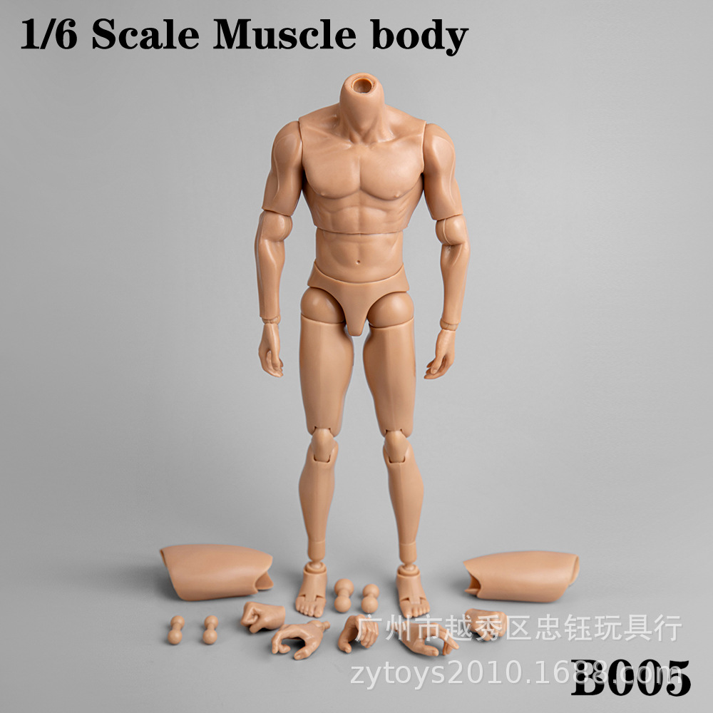b005 1:6 肌肉素体 加强版 兵人素体 body 手办人偶 包胶 bjd obj
