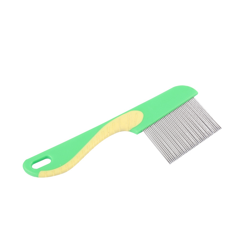 Factory Wholesale Haima Long Needle Pet Stainless Steel Dense Gear Flea Comb One-Click Hair Removal and Hair Removal Pet Comb