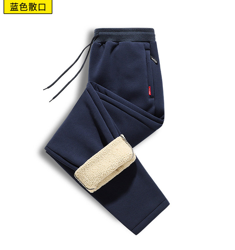 In Stock plus Size Cashmere Men's 95 Cotton Casual Trousers Winter Fleece-lined Thick Track Pants Men's Ankle-Tied Sweatpants Lot