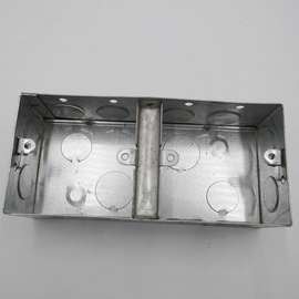双联三联盒86型双连连体铁接线盒两连开关底盒四联镀锌金属连体盒