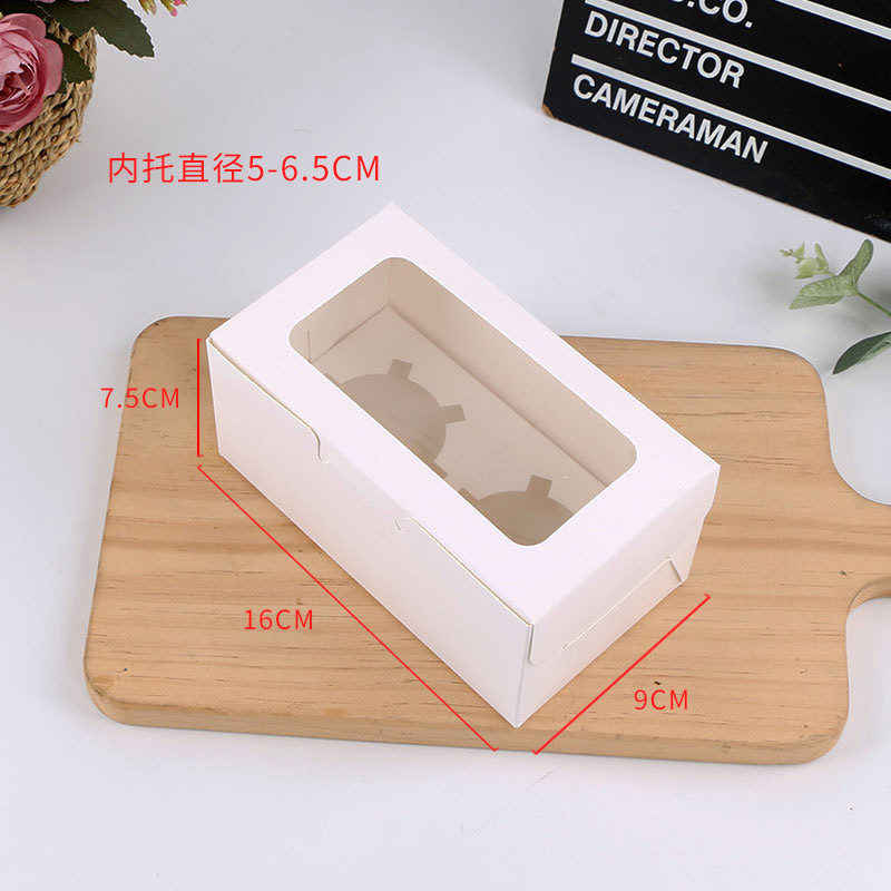 Cake Packing Box/6 Pcs Paper Cup to-Go Box Muffin Cup Kraft Paper Cake Box Pcs Egg Tart Boxes Wholesale