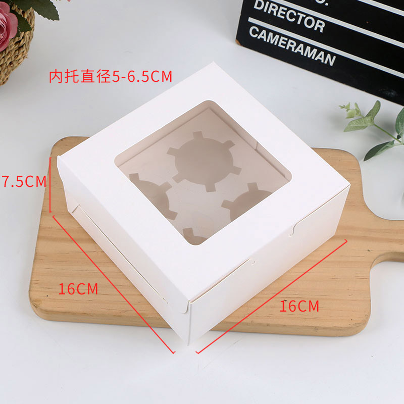 Cake Packing Box/6 Pcs Paper Cup to-Go Box Muffin Cup Kraft Paper Cake Box Pcs Egg Tart Boxes Wholesale