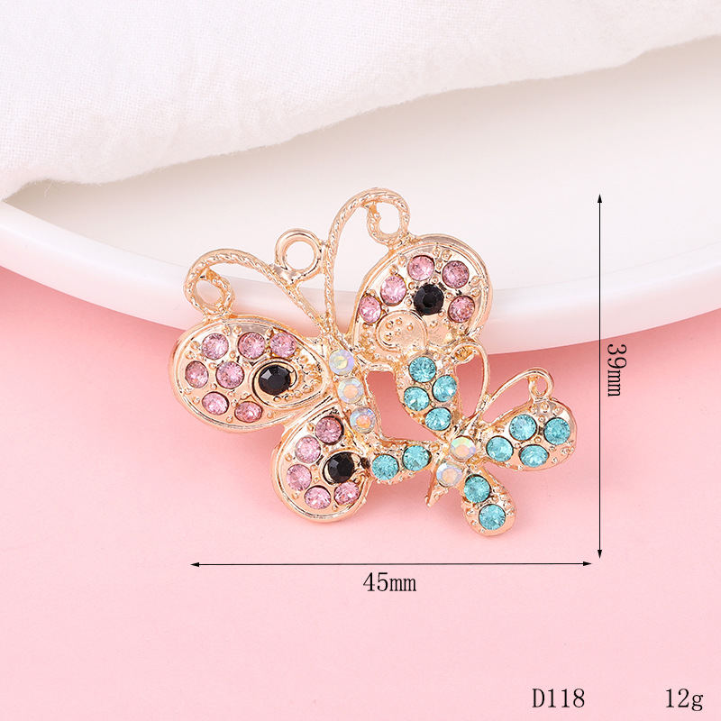 Creative Exquisite Butterfly Diy Jewelry Accessories Flower Plate Buckle Mobile Phone Shell Beauty Sticking Diamond Material Alloy Diamond-Embedded Hair Accessories