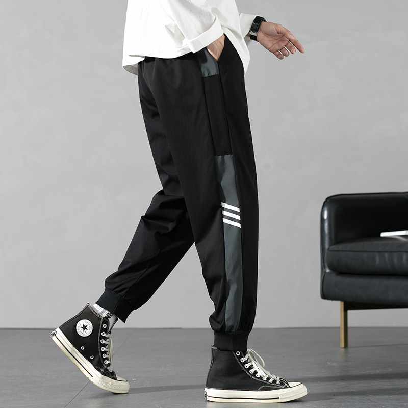 Fashion Brand Casual Pants Men's Spring and Autumn Korean Fashion Ankle Banded Pants Loose Cargo Pants Men Sports Ninth Pants Men