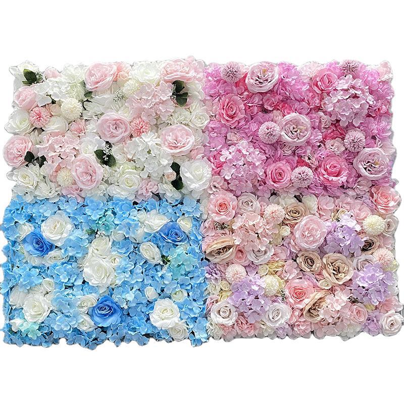 Artificial Flower Wall Wedding Background Event Decoration Supplies Photography Props Shopping Window Hydrangea Rose Green Plant Wall