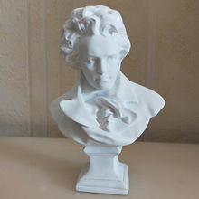 ins风格15厘米树脂仿石膏小号音乐家贝多芬胸像人物雕塑欧式摆件