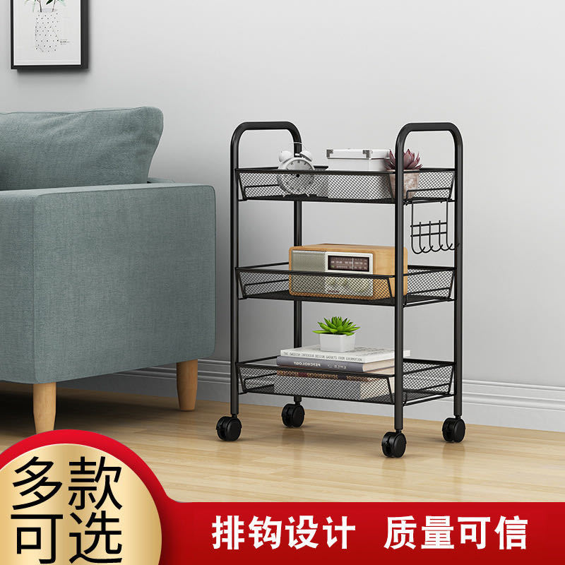 厨房收纳整理架家庭多层带轮可移动置物架Kitchen storage rack