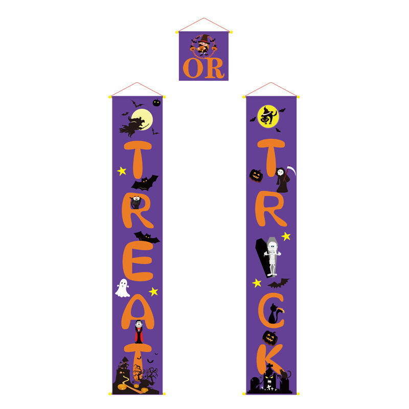 Halloween Costumes/Props Atmosphere Party Decoration Supplies Gatepost Couplet Door Banners Halloween Scene Layout Flag