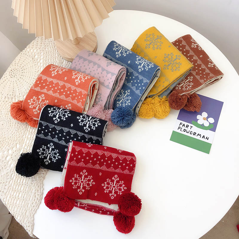 儿童围巾秋冬女童宝宝围脖针织保暖男童韩版女孩加厚冬季毛线小孩