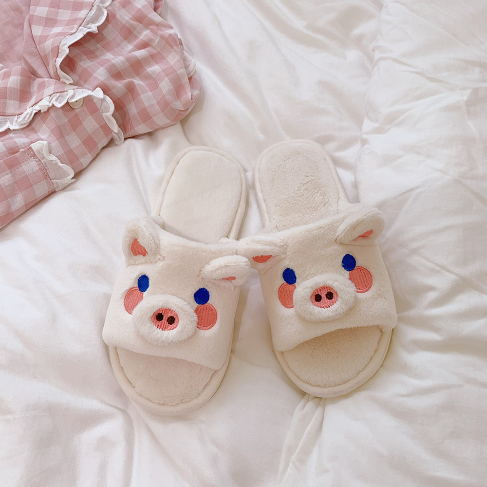 Autumn and Winter Home Cotton Slippers Cute Ins Style Home Indoor Warm Slippers Cute Cartoon Rabbit Couples Cotton Shoes