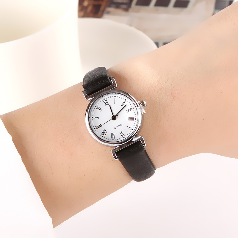 Fashion Simple and Versatile Art-Style Compact Belt Quartz Watch