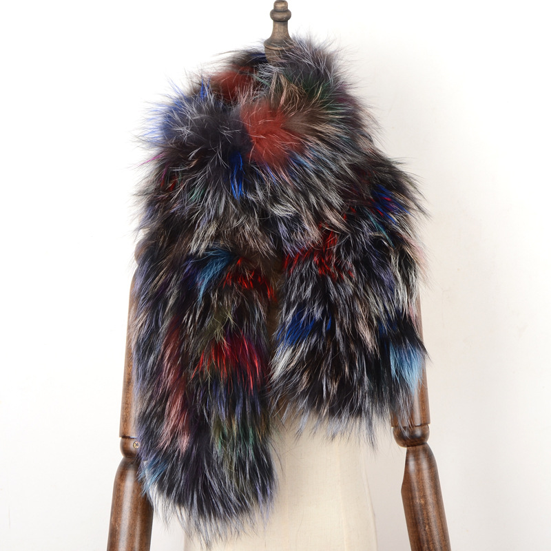 新款编织双面狐狸毛皮草围巾女长款围脖冬季保暖韩版气质斗篷披肩