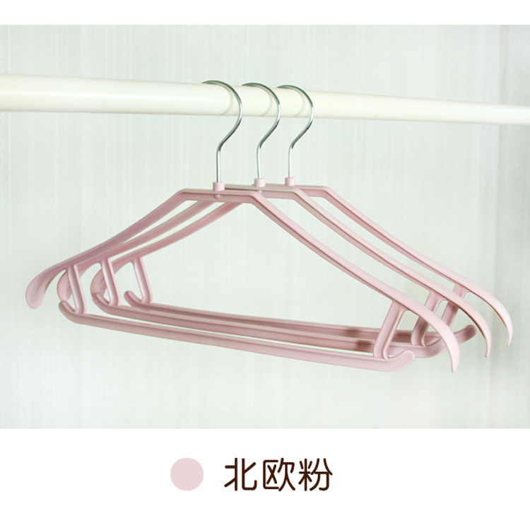 Simple Plastic Household Wide Shoulder Clothes Rack Student Dormitory Adult Clothes Hanging Non-Slip Seamless Color Clothes Support Factory