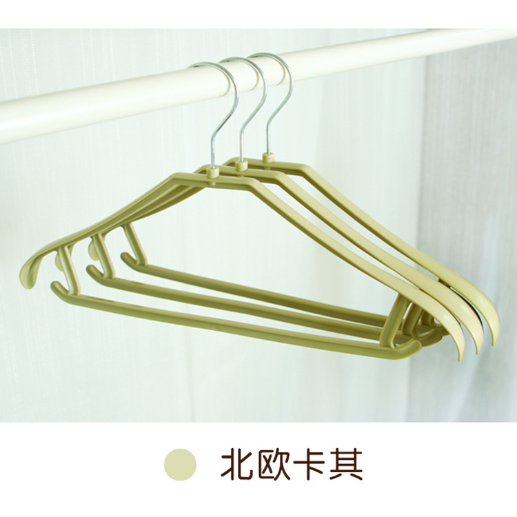 Simple Plastic Household Wide Shoulder Clothes Rack Student Dormitory Adult Clothes Hanging Non-Slip Seamless Color Clothes Support Factory