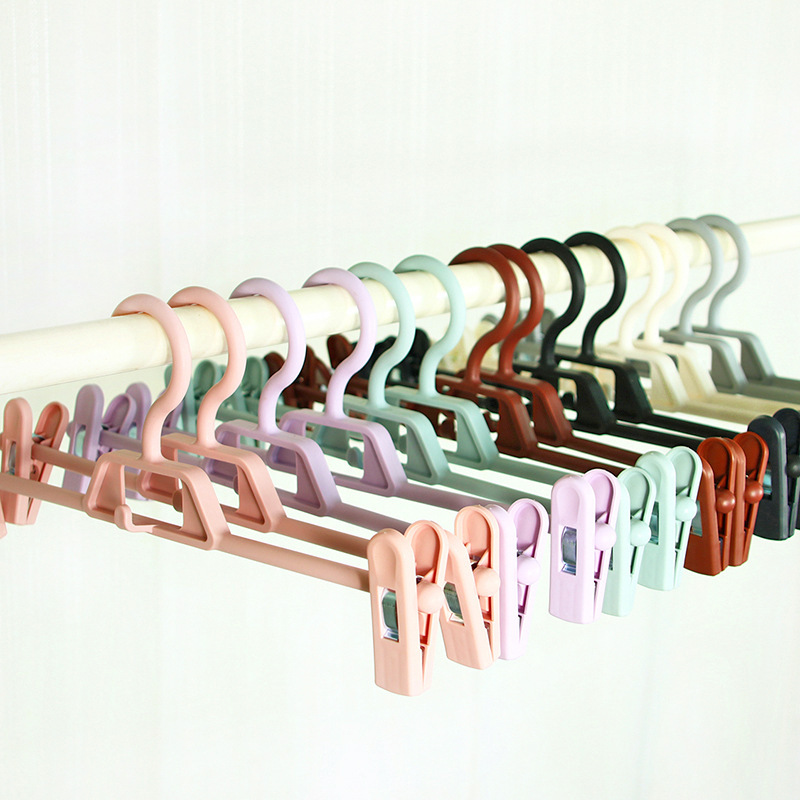 Traceless Household Pants Rack Pants Clip Hanger Adult and Children Clip Anti-Frying Pleated Belt Storage Pants Rack Factory