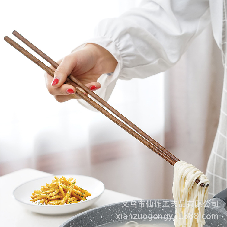 @小木仙 加长火锅餐具筷子捞面油炸筷品质无漆鸡翅木筷子公筷