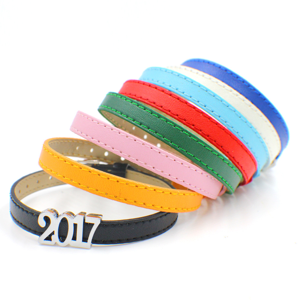 PU Leather Imitation Leather Wrist Strap Wearable 8mm Letter Drip Ornament DIY Personalized Bracelet Strap