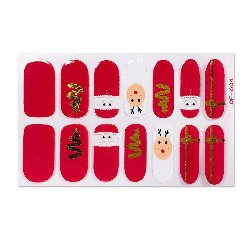 Autumn and Winter Christmas Nail Stickers Paper Girl Nail Sticker Waterproof Tearable Easy to Use Cheap Nail Stickers Wholesale