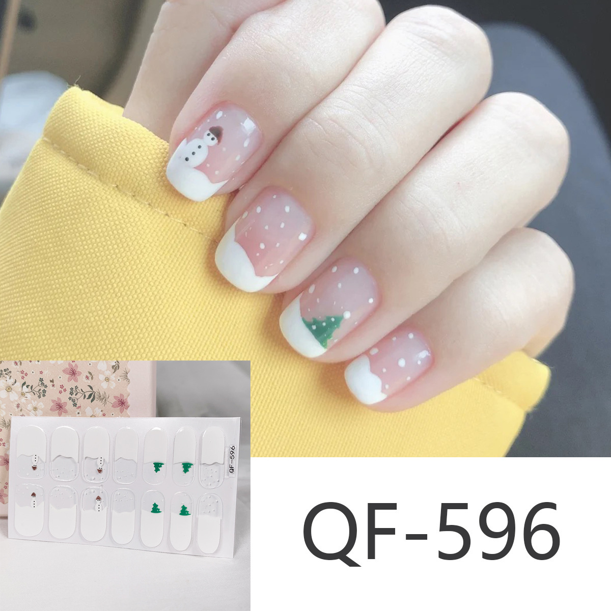 Autumn and Winter Christmas Nail Stickers Paper Girl Nail Sticker Waterproof Tearable Easy to Use Cheap Nail Stickers Wholesale