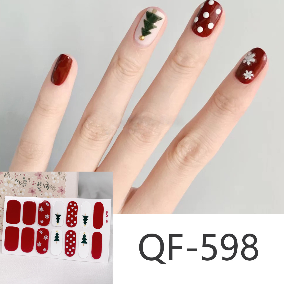 Autumn and Winter Christmas Nail Stickers Paper Girl Nail Sticker Waterproof Tearable Easy to Use Cheap Nail Stickers Wholesale