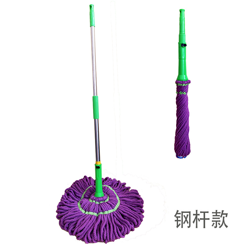 Stainless Steel Rod Telescopic Handle Wringing Mop Rotating Automatic Water Mop Fiber Water Sucking Mop Wholesale