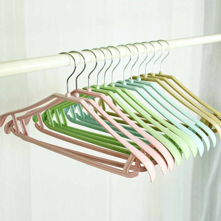 Simple Plastic Household Wide Shoulder Clothes Rack Student Dormitory Adult Clothes Hanging Non-Slip Seamless Color Clothes Support Factory