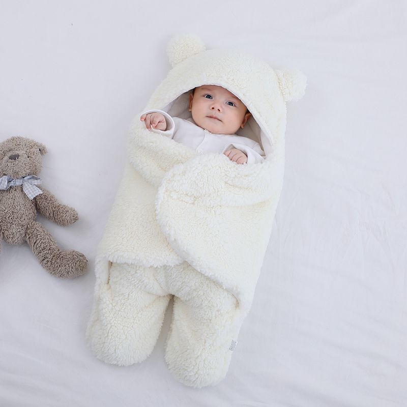 Baby's Newborn Autumn and Winter Thickened Newborn Swaddling Quilt Baby Sleeping Bag Anti-Startle Swaddling Baby Baby Products