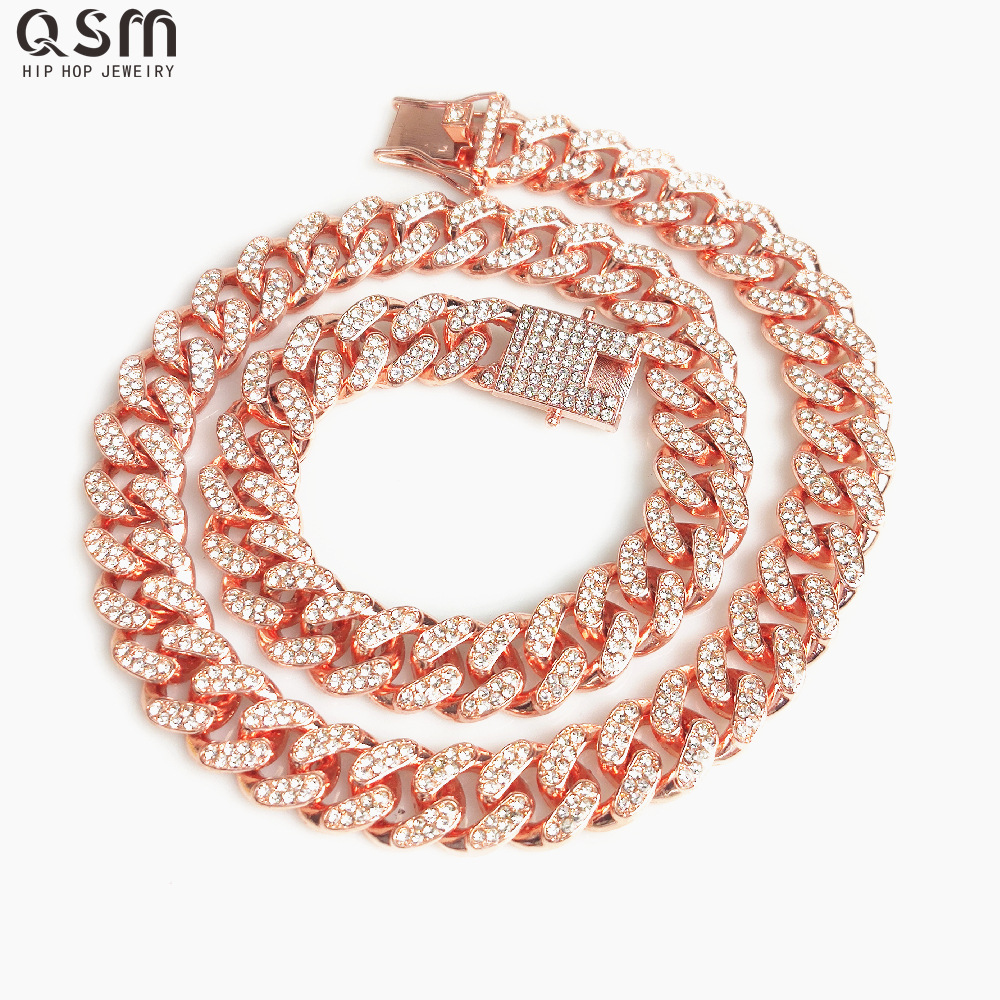 Necklace Bracelet Zinc Alloy Popular 13mm Wide Mass Rap Hip Hop Cuban Link Chain Daikin Chain Factory Direct Sales